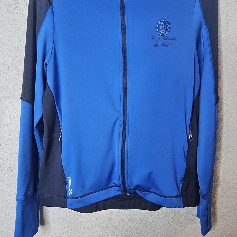 Polo Sport Ralph Lauren Jacket Womens M Blue RLX Black Label Activewear Full Zip